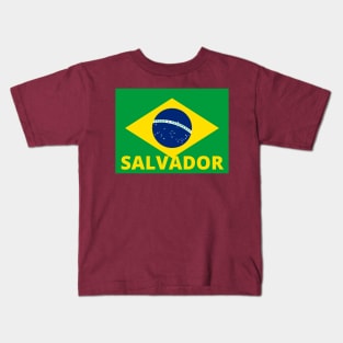 Salvador City in Brazilian Flag Kids T-Shirt